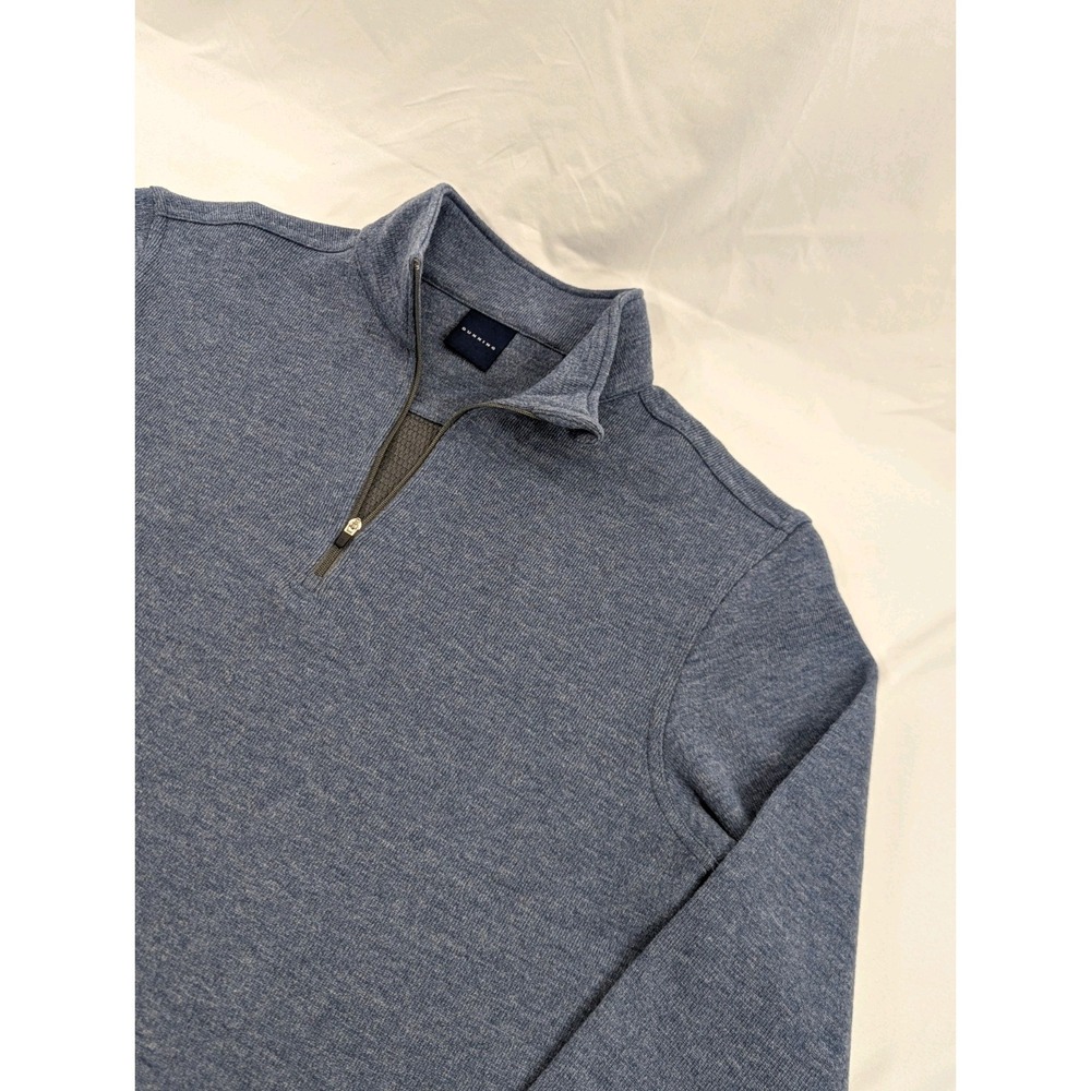 Dunning Golf Quarter Zip Heathered Blue Thick Wool Blend Pullover Sweater Small